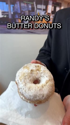 Randy’s Donuts just opened in New York City at 185 Bleecker Street in Greenwich Village 🍩🗽 This is the legendary Los Angeles donut shop with the giant rooftop donut, made famous by movies, TV shows, and pop culture for decades. Every donut is made fresh daily, and since we’re currently going viral for butter ice cream, we had to stay on brand and try the Butter Crumb Raised Donut 🧈🍩 Same buttery energy. Same chaos. Different form. LA donut royalty officially meets NYC during the butter era �