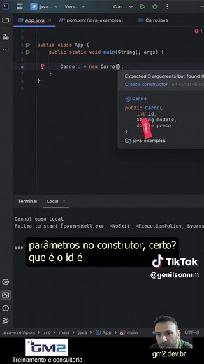 Da série aprendendo java: Vou te mostrar como usar o AllArgsConstructor e NoArgsConstructor do Lombok no #java #Intellij #creatorsearchinsights #dev #programador #programmer #carreira #IDE #java #engenhariadesoftware #backend #springboot #ide #gm2.dev.br