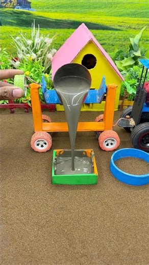 😱 Real Working Mini Tractor Making Cement Pillar | Amazing DIY Construction Machine 🚜 #shorts