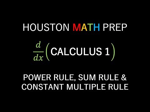 Power Rule Derivatives, Sum Rule Derivatives, Constant Multiple Rule