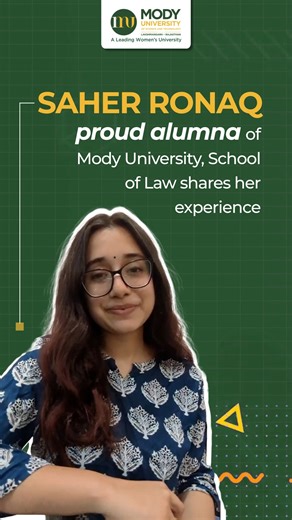 1.3K views | "My time at Mody University shaped not just my career,...