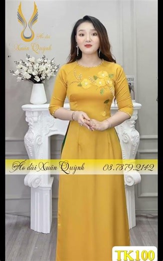 Don't Hesitate! TK100 – High-End, Irresistibly Beautiful Silk Ao Dai with Floral Patterns - 0869....