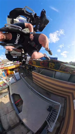 8.9K views · 111 reactions | Would you BELIEVE that THIS RIDE is at a kids Fairground??  This must be the only one of its type in the UK? It's probably a third of the size of a loop fighter, and it's bloody quick! It's 1.3m to ride, but you can't be taller then 2m either! Crazy ride, well worth the trip! Wanna ride it? Catch it at Southside Funfair in Weymouth 落 | PT Vlogs UK | Facebook