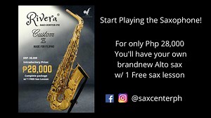 Introducing our newest student model, Rivera Custom Z 🎷🇵🇭 For only Php28,000, You’ll have your own brandnew Alto Saxophone with complete package PLUS 1 FREE Sax Lesson from ME ✋🏽 Our first 2pcs Rivera Custom Z are already SOLD OUT! But, we can accept pre orders for our July Restock. Feel free to message us for more info. #SaxCenterPH #RiveraSaxophone #CustomZ #MadeforFilipino | Saxophone Center Philippines