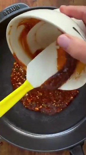 Gochujang is a Korean fermented chili paste which is savory, sweet and spicy all at once.