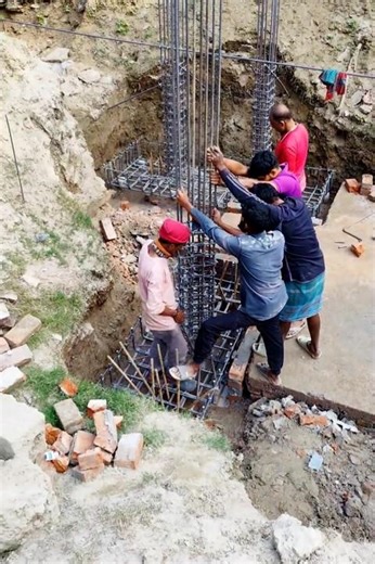 Column installation #shorts #construction #column