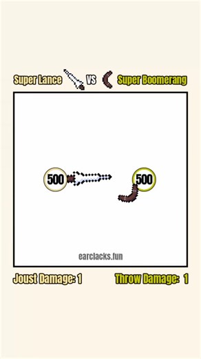 Earclacks on Instagram: "Super Lance 🍢 VS 🪃 Super Boomerang #satisfying #animation #physics #fantasy #rpg"