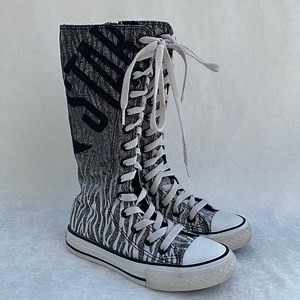 Converse All-Star Zebra Print High/Tall Lace-up Black, Gray, Glitter Sneakers