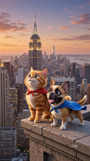 Super Pets Save the Day in NYC! 🐱🐶 #Shorts