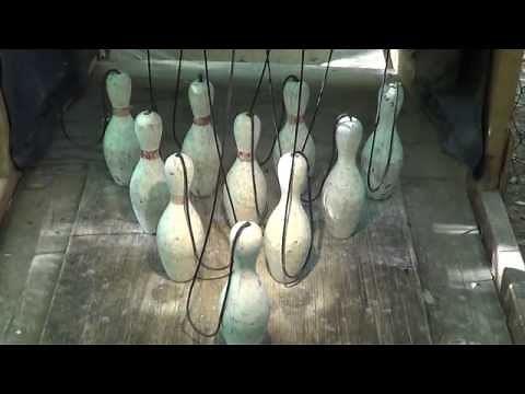 Backyard Duckpin Bowling with String Pinsetter part 2