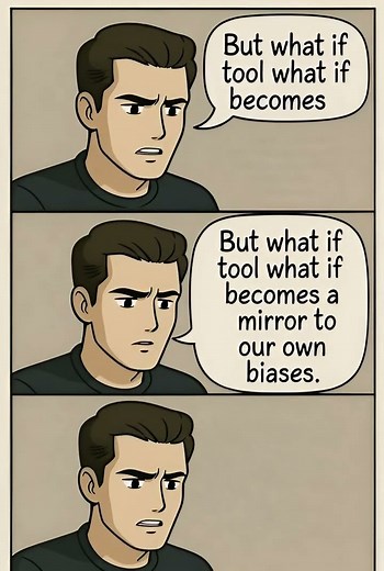 Satirical AI four-frame animation