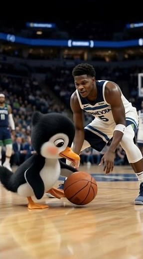 Duckling playing Basketball With NBA player Anthony Edwards #NBA #duckling #basketball