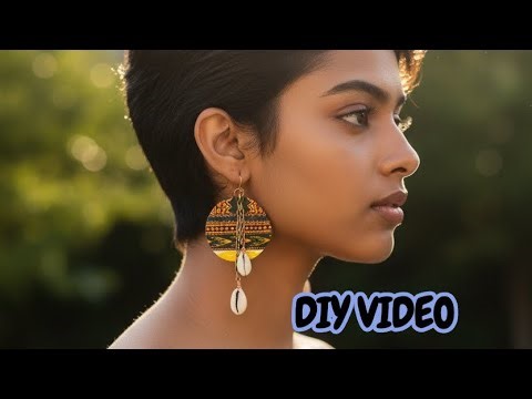 DIY VIDEO let’s create these beautiful African print fabric cowrie shell earrings design