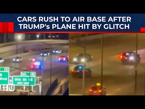 On Cam: Federal Cars Rush To Air Base As Trump's Plane Suffers Mid-Air Tech Glitch On Way To Davos