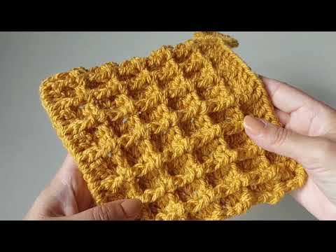 How To Crochet Potholder *waffle pattern pot holder