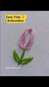 Tulip🌷Embroidery Tutorial
