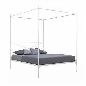 Lotto White Iron Canopy Double Bed