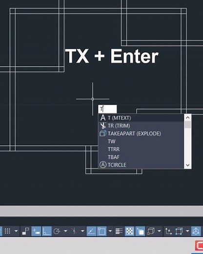 Tx command in autocad #tutorial #yazanhayani