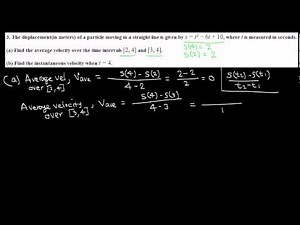 CalculusI: Average velocity and Instantaneous velocity using limit definition