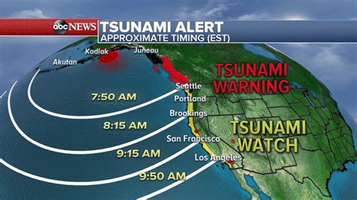 Video Tsunami warning in Alaska after powerful earthquake