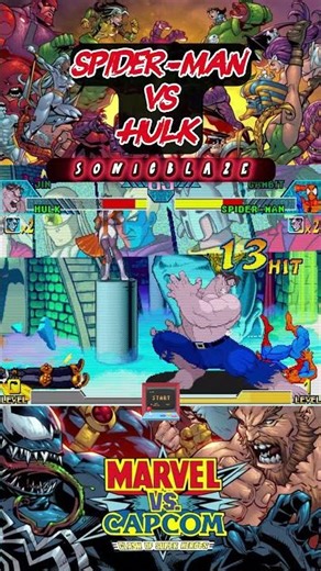 SPIDER-MAN destroys HULK in Marvel vs Capcom 🕸️🧟‍♂️