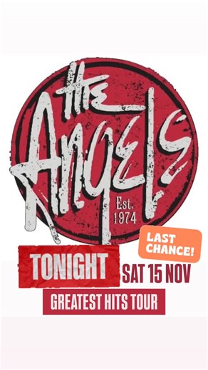 💥LAST CHANCE SYDNEY!! See @theangelsbandofficial at the @bridgehotelrozelle TONIGHT!! Sat 15 NOV! Get your last minute tix at MOSHTIX or $50 at the door 💥 The last 2 nights have been rockin’, don’t miss this one!! 💥🤘🏼😎 | The Bridge Hotel
