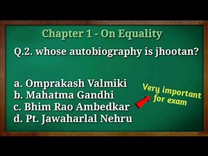 Class 7 Civics Chapter 1 On Equality MCQ with answer | very important for exam | objective questions