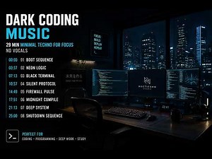 Dark Coding Music | 29 Min Minimal Techno for Focus (No Vocals)