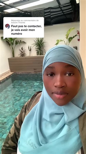 Stylish Indoor Pool Look with Light Blue Hijab