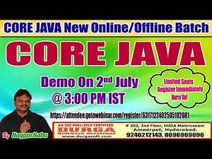 CORE JAVA Online Training in DURGASOFT