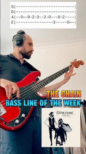 The Chain (Fleetwood Mac) Bass Line with Tab #bassline #basstab #learnbassguitar #bass #tabs #lesson