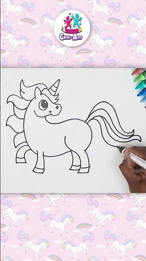 ✏️How To Draw A Unicorn 🦄 | Chiki Doodle #drawingforkids #shorts #howtodraw