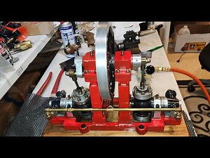 Double Murdoch Steam Engine Twin Vertical Oscillating Well Built Castings by NH Keeley Engine Works