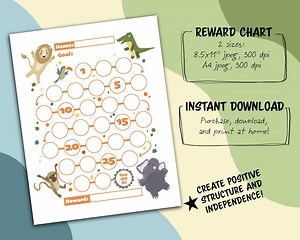 Zoo Animals Reward Chart for Kids (instant Download) - Etsy Canada