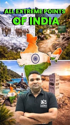 All Extreme Points of India Explained 📍 | Geography GK #shorts #gkshorts #geography #indiangeography