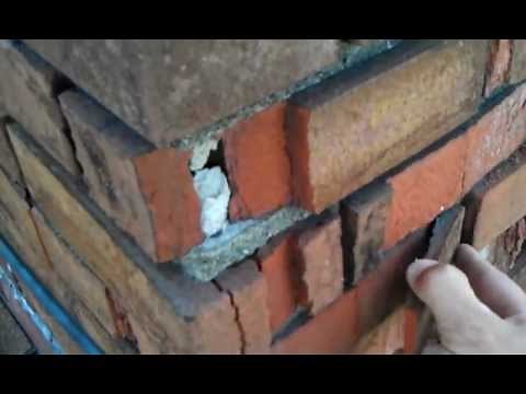 Severe brick spalling