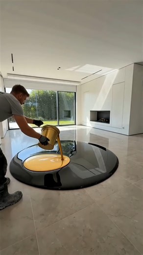 Turning My Floor Into BLACK GOLD 🔥 #shorts #viral #epoxy #floortransformation