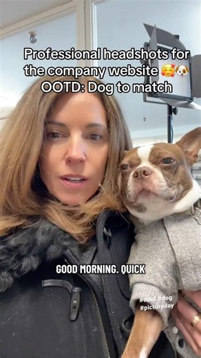 Company picture day! Professional headshots ootd with Moira! #ootd #headshots #dogtomatch