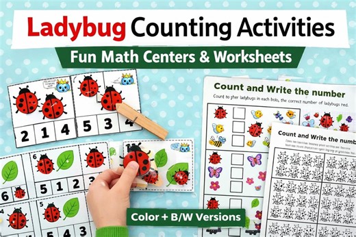 Ladybug Counting Activities for Preschool and Kindergarten / Spring Math Printable Pack - Etsy