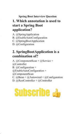 Spring boot interview question | java interview question #coding #javadeveloper #interview #yt