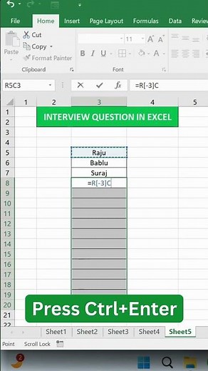 Excel Trick: Duplicate Names Instantly Using Ctrl + Enter | Save Time Like a Pro #excel #exceltricks