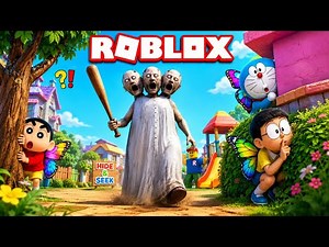 Roblox : Shinchan vs Granny Hide & Seek Challenge! in Roblox | Shin Chan Telugu