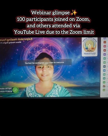 100 participants joined on Zoom, and others attended via YouTube Live due to the Zoom limit #ध्यान