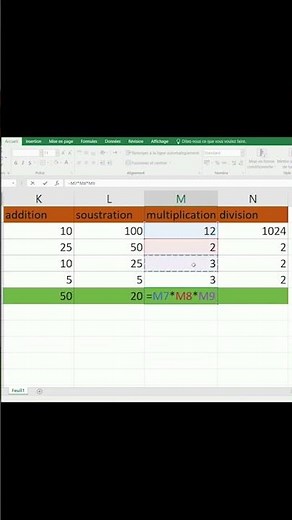 les 4 opérations mathématiques avec excel