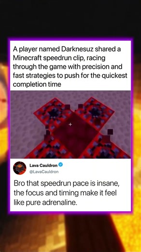 A player shared an incredible Minecraft speedrun clip...