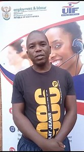 Thabo Molefe from Mogodi, Ga-Manthata was assisted with his Unemployment Insurance Fund (UIF) application. Molefe is excited as his application has been processed and he's only waiting for payment. Molefe praised the officials for exercising patience and Ubuntu when assisting clients. | Department of Employment and Labour