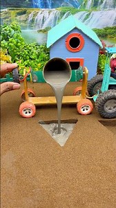 😱 Real Working Mini Tractor Making Cement Pillar | Amazing DIY Construction Machine 🚜 #shorts
