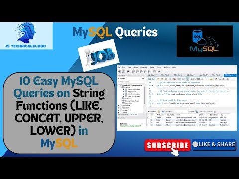 10 Easy MySQL Queries on String Functions (LIKE, CONCAT, UPPER, LOWER) | How to JOIN columns.
