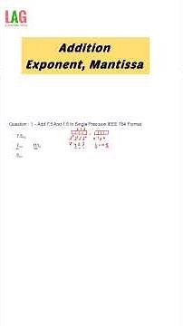 Addition : Exponent And Mantissa