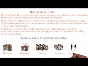 67. PMP | Develop project team process overview | Five stage of team formation | Tuck man ladder